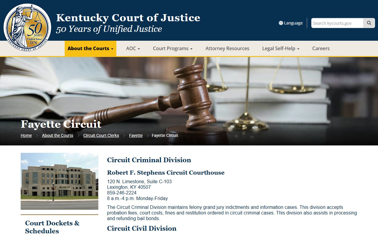 Fayette County Circuit Court services page