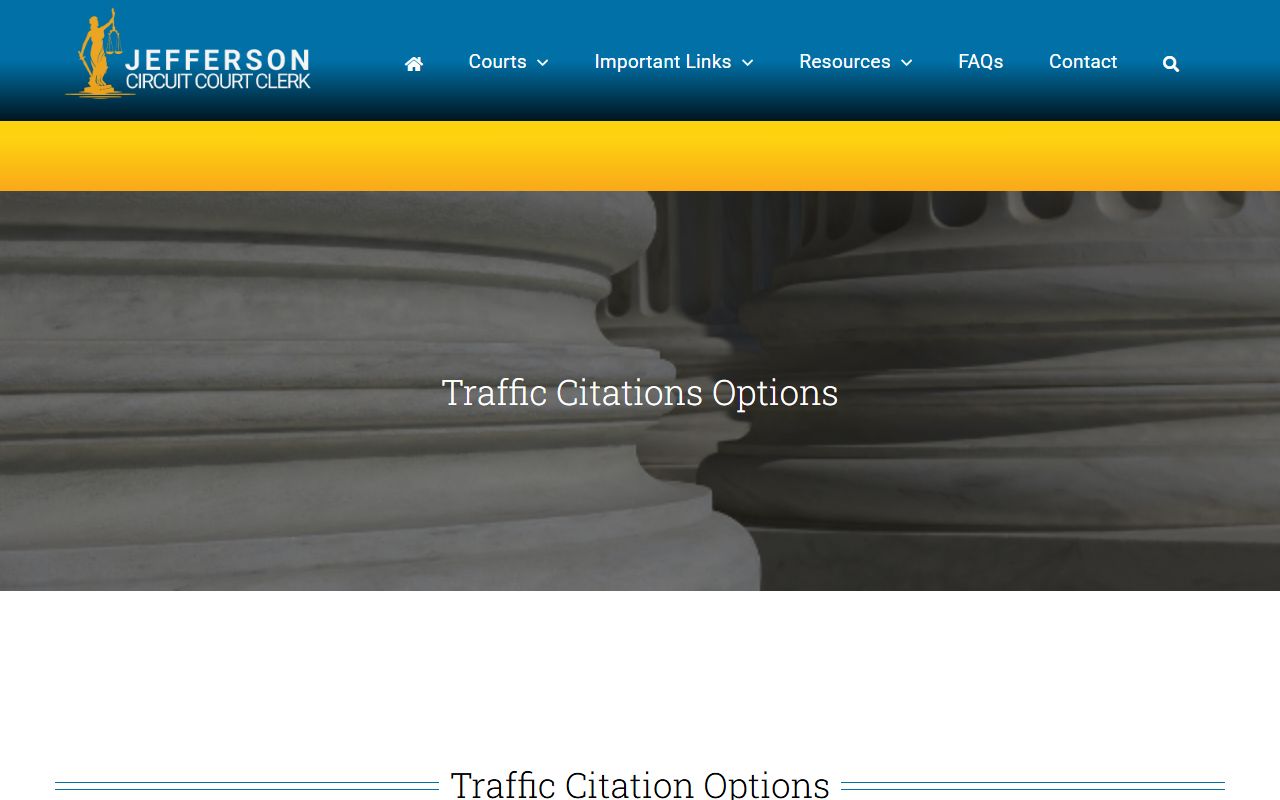 Jefferson County traffic citation options page