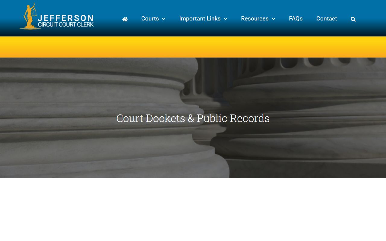 Jefferson County court dockets page